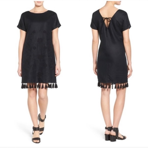 Madewell Dresses & Skirts - Madewell Embroidered Tassel Linen Tee Dress XXS(can likely fit up to M)